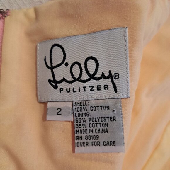 Lilly Pulitzer pale pink with yellow lining, embroidered design with cut outs - Picture 7 of 7